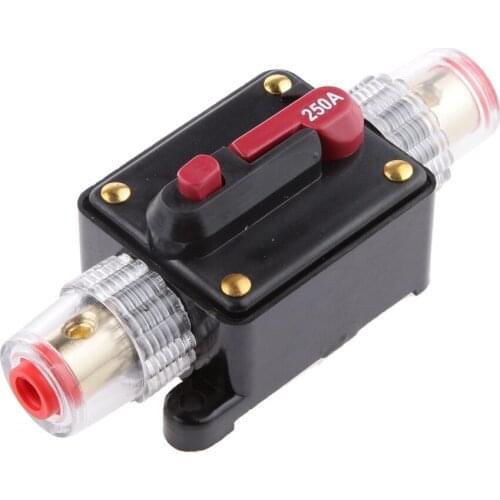 Car Circuit Breaker Reset Fuse Holder Overload Protection 250A 12V For Car RV Truck Trailer Boat Audio/Video System Waterproof