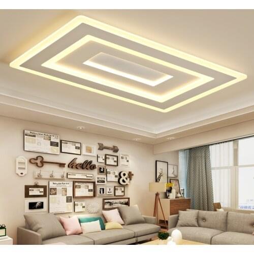 White Square Modern Led Chandelier lustre For Living Room Bedroom Study Room Home Deco AC85-265V chandelier lighting