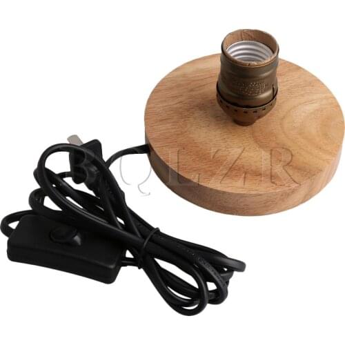 BQLZR Bronze Vintage Wooden Base E27 Threaded Ceiling Bulbs Lamp Holder