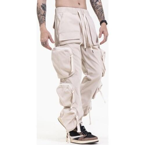 High quality mens multi-pockets oversize cargo trousers man fashion overalls casual pants