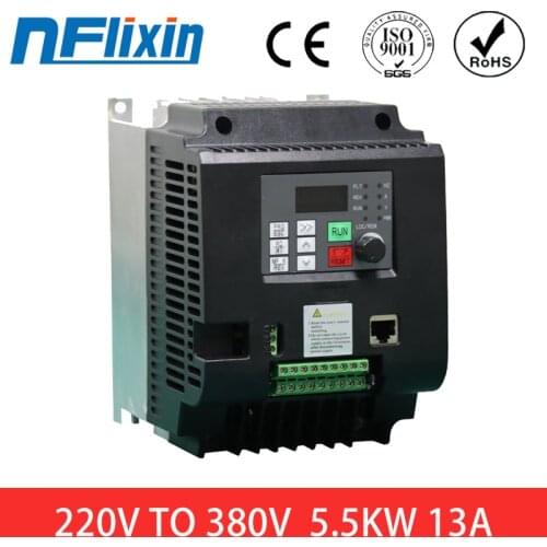 VFD 4KW / 5.5KW AC 220V TO 380V 4KW/5.5KW Variable Frequency Drive 3 Phase Speed Controller Inverter Motor VFD Inverter