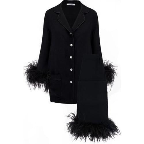 Black Bridal Boudoir Gowns Pants Suits Wedding Sleepwear Bathrobes Nightgowns Robes Two Pieces Women Dress Kimono Peignoir