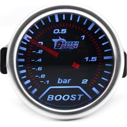 DRAGON GAUGE 52mm Turbo Boost Gauge 2.0Bar Smoke Face Mechanical