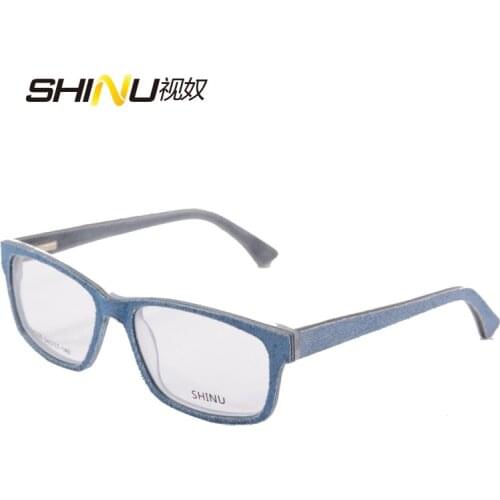 Denim myopia glasses full rim optical glasses frame women men eye glasses computer glasses prescription SH006