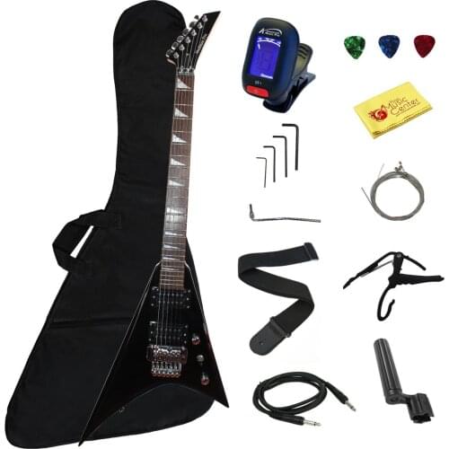 Dovetail Electric Guitar 6-string Rosewood Fingerboard Concert Rock Shaped Electric Guitarra Black Free Accessories AGT241