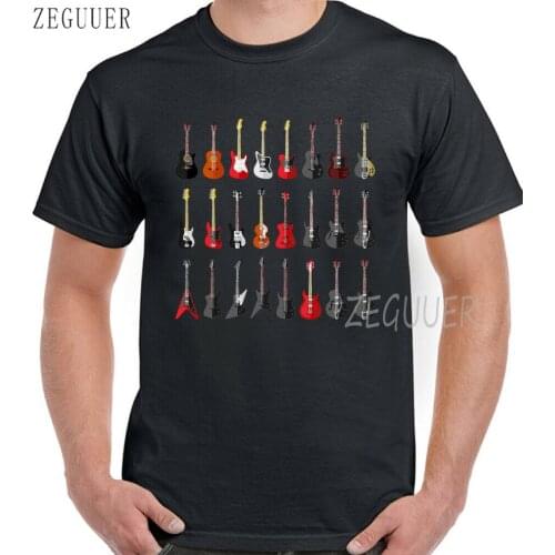 Guitar T-Shirt Collection Mens Music Electric Acoustic Bass Band Player Hero Japan T-shirt Harajuku Streetwear Men Cool Hip Hop
