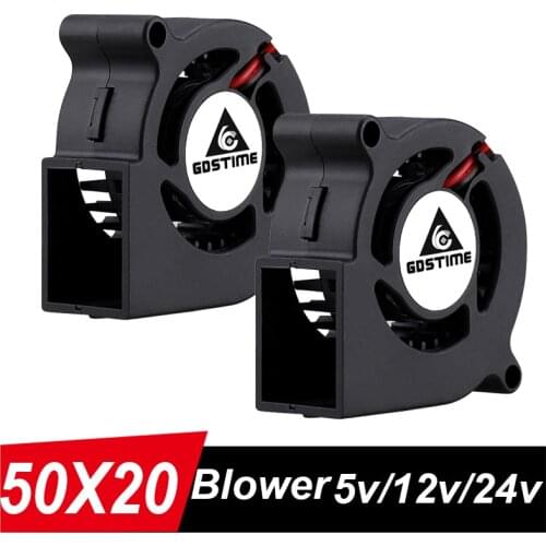 Gdstime 1 Piece DC 5V 12V 24V 50mm Blower Fan 50x50x20mm 5000RPM Centrifugal Blower 5020 Cooling Fan 5cm