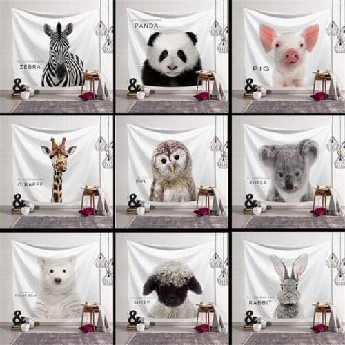 Animal Tapestry Wall Hanging Tribal Sheets Cat Linen Panda Dog Tapestry Home Decor Beach Mat for Bedroom Yoga blanket
