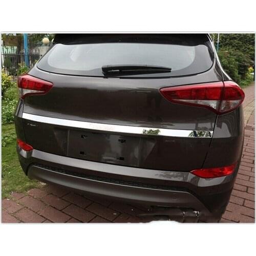 For Hyundai Tucson 2015 2016 2017 2018 Chrome Rear Trunk Door Handle Cover Tail Gate Trim Bezel Molding Styling Stainless