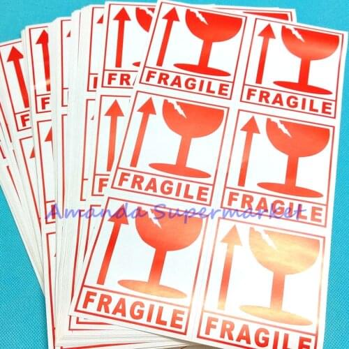 Fragile Warning Label Sticker Handle With Care Sticker 300pcs (50 sheets) 80 mm x 90 mm Coated Paper