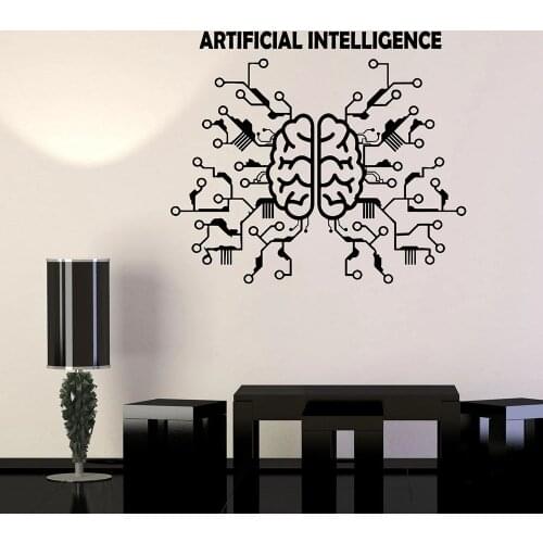 Artificial Intelligence Wall Decal Brain Neural Network Computer Vinyl Stickers Technology Company Office Interior Decor Z807