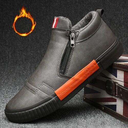 Fashion high top Male snow winter sneaker zipper shoes Mens Casual Shoes Winter Outdoor Waterproof Warm fur Sneakers A31-22