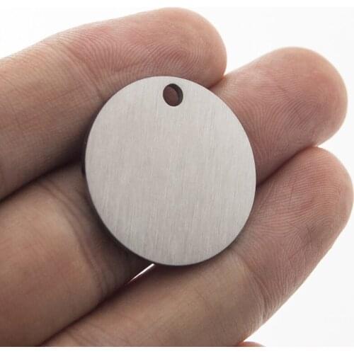 15/20/25/30mm Stainless Steel Circle Charm For Jewelry Blank Circle Metal Tags Pendant Matte Surface Wholesale 50pcs