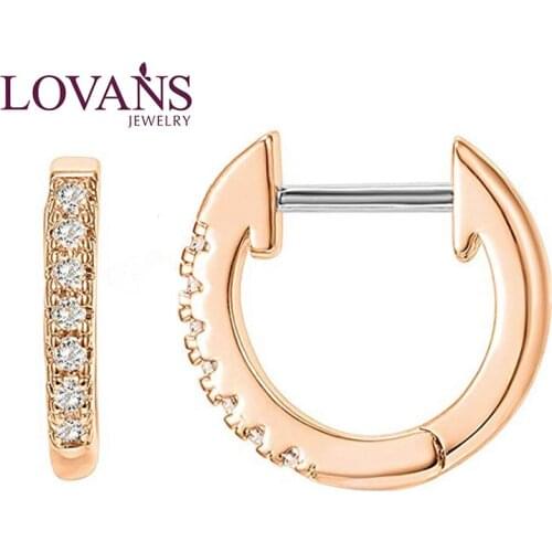 LOVANS Elegant Earring Women Zircon Circle 925 Silver Fashion Round Small Hoop Earring Party Wedding Jewelry Mujer Female