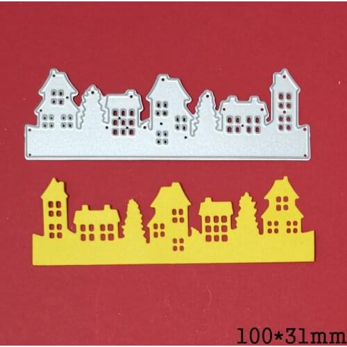 Metal Steel Cutting Dies House Stripe Border Embossing Stencils for Making Scrapbooking DIY Album Paper Cards Decor Craft Dies