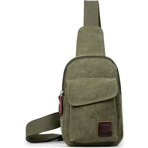 Mens Small Chest Sling Bag Travel Hiking Cross Body Messenger Shoulder Solid Men Canvas Bag