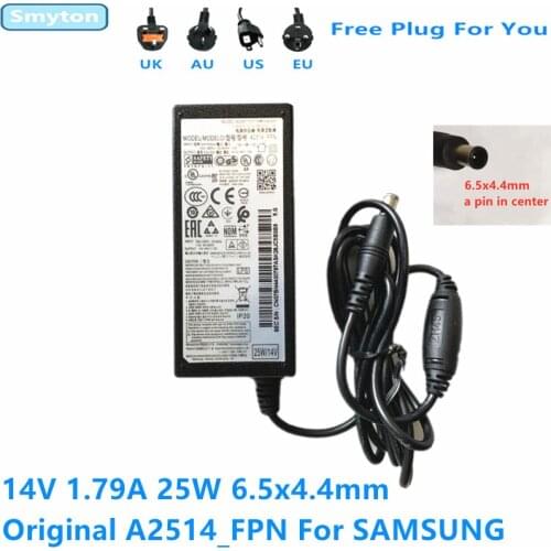 Original A2514_FPN 25W AC Adapter Charger For SAMSUNG 14V 1.79A HW-F450 S24D300H S22D390H S24C S23C LCD Monitor Power Supply