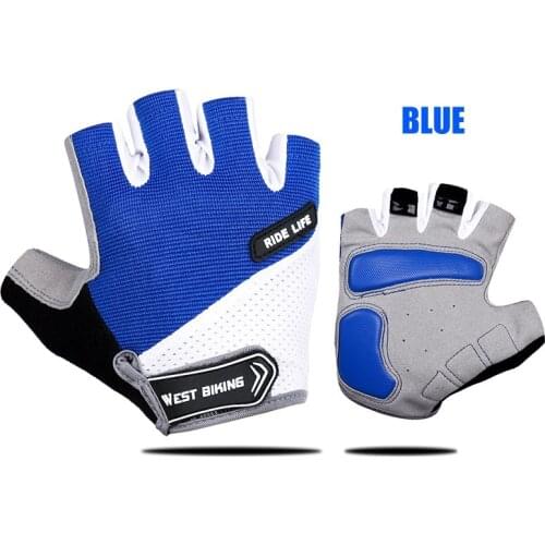 WEST BIKING Breathable Half Finger Cycling Gloves Anti Slip Pad Motorcycle MTB Road Bike Gloves Men Women Sports Bicycle Gloves