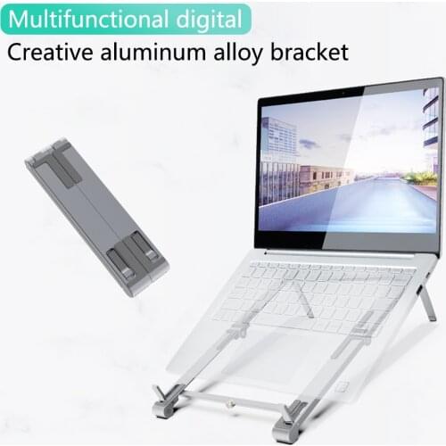 Laptop Stand Tablet Stand Cell Phone Stand Aluminum Alloy Folding Storage Holder Universal For Notebooks Within 16 Inches
