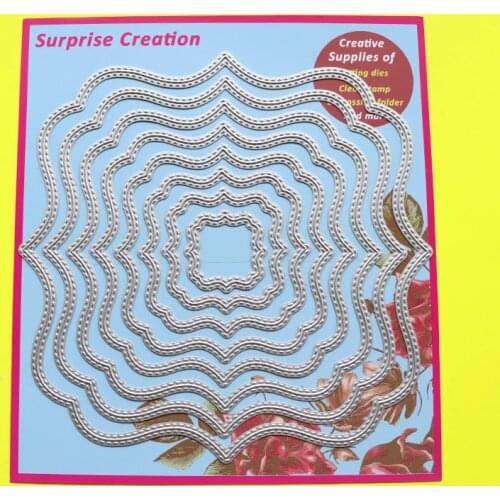 Cutting Dies 6x6" Fancy Square Scrapbook Cardmaking DIY Paper Craft Surprise Creation Metal Stencil