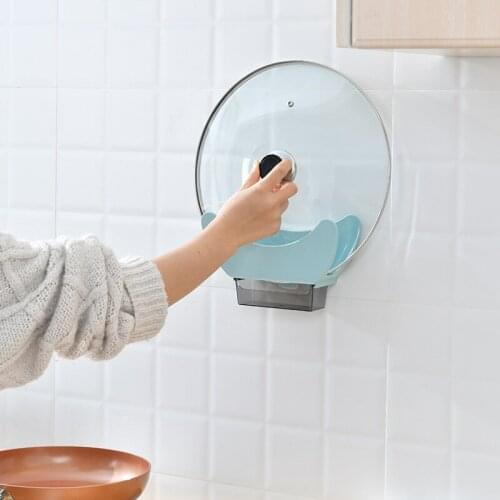 Pot Cover Rack Wall Mounted Chopping Board Rack With Drain Sink Pan Hanging Holder Non Perforated Plastic Home Kitchen Storage