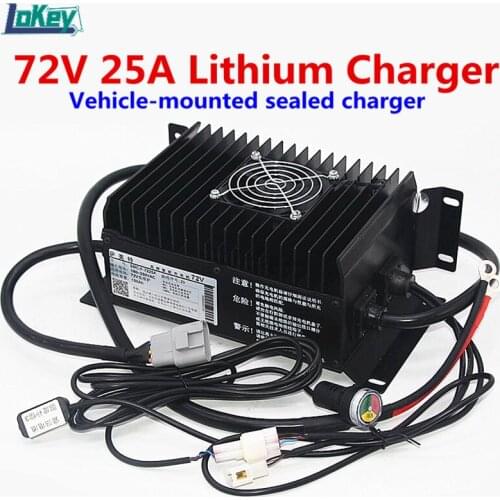 72V 25A Vehicle Seal Waterproof Charger For Lifepo4 Li ion Lithium Batterys 20S 21S 24S Smart Charger For Electric Car Forklift