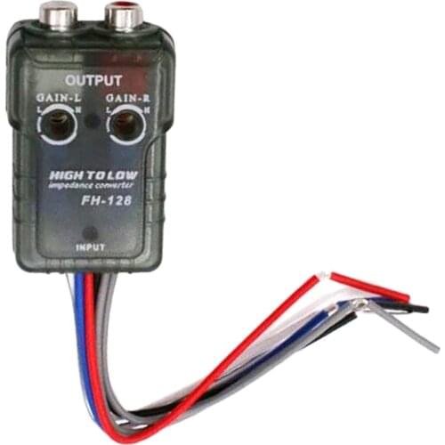 High Level Speaker Signal to Low Level RCA Adapter Car Audio High to Low Subwoofer Audio Converter