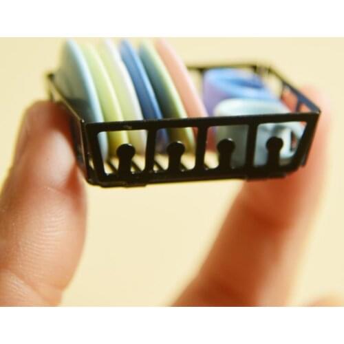 1/12 Dollhouse Miniature Dish Rack Holder Kitchen Tableware Room Accessory