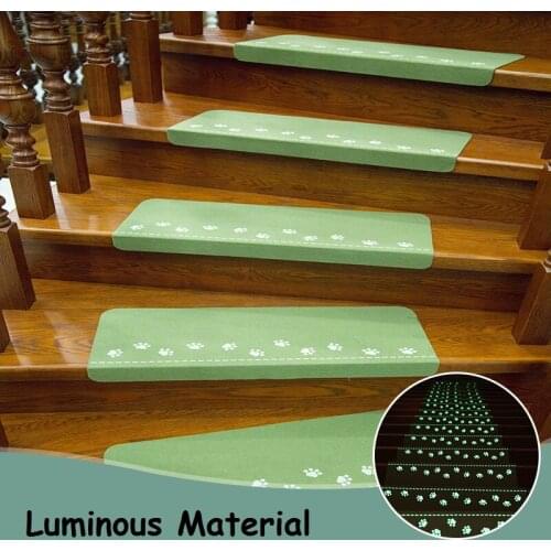 1Pcs Home Luminous Self-adhesive Non-slip Floor Staircase Carpets Bear Claw Pattern Glow In Dark Stair Treads Protector Mats