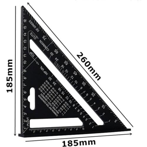 7inch Triangle Ruler Aluminum Alloy Angle Protractor Speed Metric /Imperial New 2020