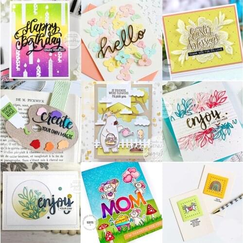 Panalisacraft 9 styles flower background words Metal Cutting Dies for DIY Scrapbooking/Card Making/Kids Fun Decoration Supplies