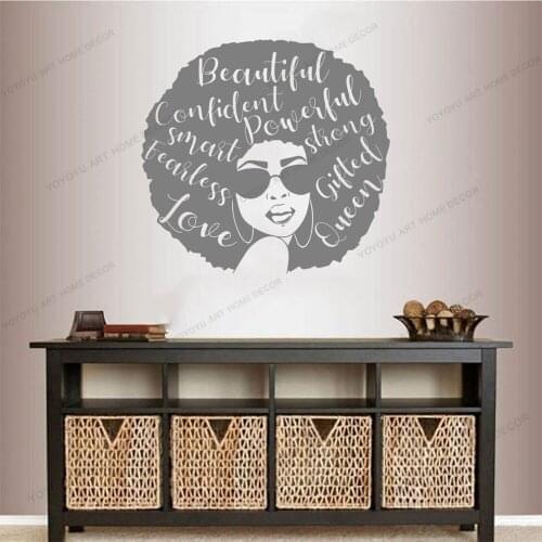 African Woman Avatar Black Girl Soul Sister Dope Soul Wall Sticker Vinyl Removable Wallpoof Art Wall Decor CX672
