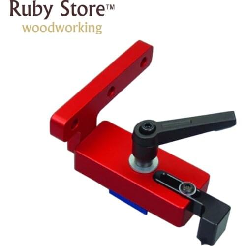 Flip Stop Aluminium Miter T-Track Stop with Adjustable Scale Mechanism (Red Series), Only Suitable for 45mm T-track