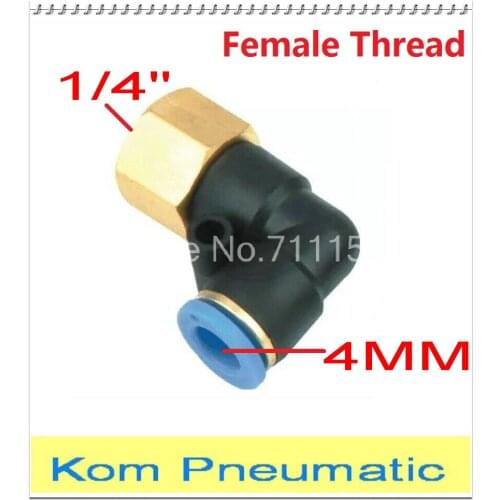 Fedex Free Shipping L Female Elbow PLF 4MM Tube Push in 1/4" Thread One Touch Air Fitting Joint Coupler Pipe Connect PLF 4-02
