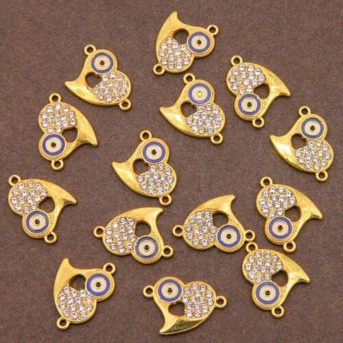 Lucky Eye Blue Heart Shaped Evil Eye Charm Bracelet Jewelry Accessories Connector Different Style Pendants Handmade