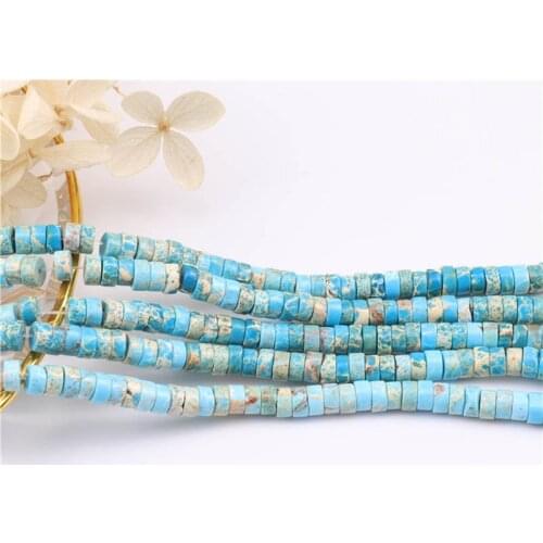 Genuine Turquoises Blue Imperial Jaspers 3x6mm Heishi Gemstones Loose Beads 15 inch Jewelry Supply Bracelet Necklace Full Strand