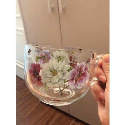 12x9cm Capacity 600ml water cup withstand 120 ℃ heat glass cup