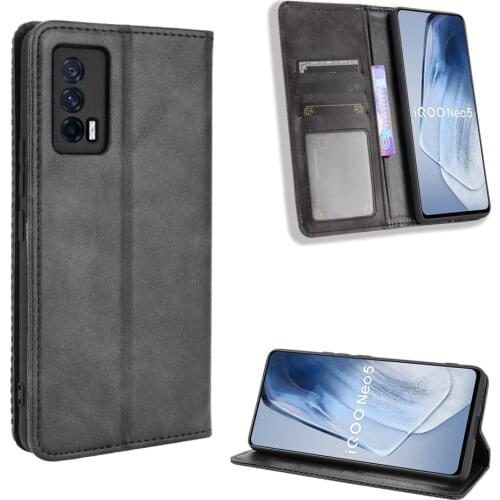 For Vivo IQOO Neo5 Case 6.62 inch Wallet Flip Style PU Leather Phone Bag Cover For Vivo IQOO Neo 5 With Photo Frame