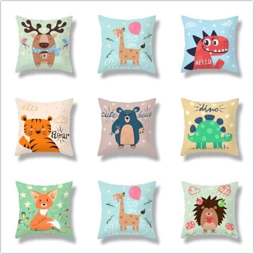 Cartoon Animal Throw Pillow Case Cushion Covers for Home Sofa Chair Decorative Pillowcases