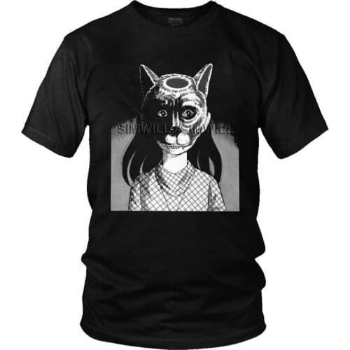 Junji Ito Tshirts Men Unique Tees Top 100% Cotton T Shirt Short Sleeve Uzumaki Tomie humor manga T-shirts Gift Merch