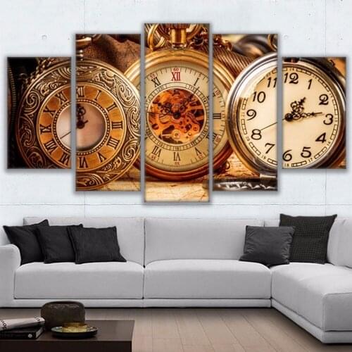 Art Poster Wall Unframed Picture Modern Painting 5 Panels Pocket Watch Home Decor Print On Canvas For Living Room Bedroom