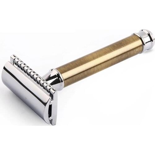 YINTAL Razors For Shaving Men Blade Replaceable Bronze Style Brass Handle Double Edge Safety Razor 1 Razor Simple packing