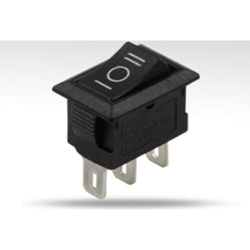 10mm*15mm boat type switch copper foot three feet 3 file rocker hair dryer switch KCD1-101-3P-6A