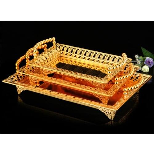 IMUWEN Storage Tray Fruit Plate Jewelry Display Metal Cake Stand Supplies Wedding Plates Party Tableware Home Table Decor