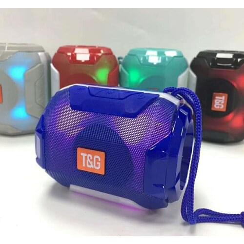 TG LED Portable Bluetooth-compatible Speaker Waterproof Outdoor Wireless Column Loudspeaker Support TF Card FM Radio Aux Input