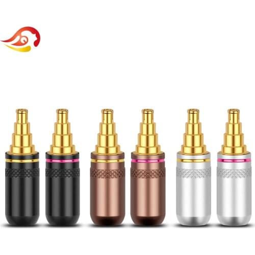 QYFANG Gold Plated Beryllium Copper Earphone Pin Audio Jack Wire Connector Metal Adapter Plug For IE40 IE40PRO HiFi Headphone