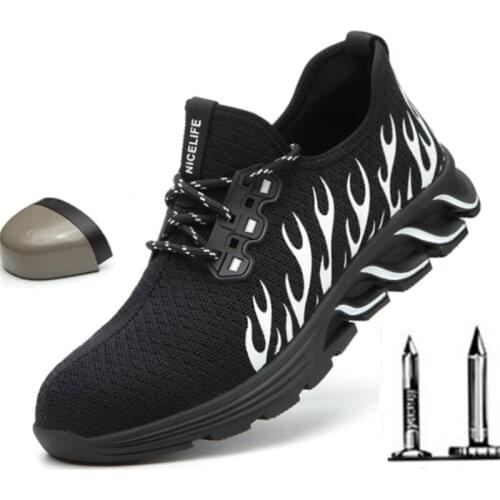 Luxury Style Brand Safety Shoes Men Shoes Steel Toe Designer Boots Anti-crush Breathable Sneakers Wear-resistance Work Shoes