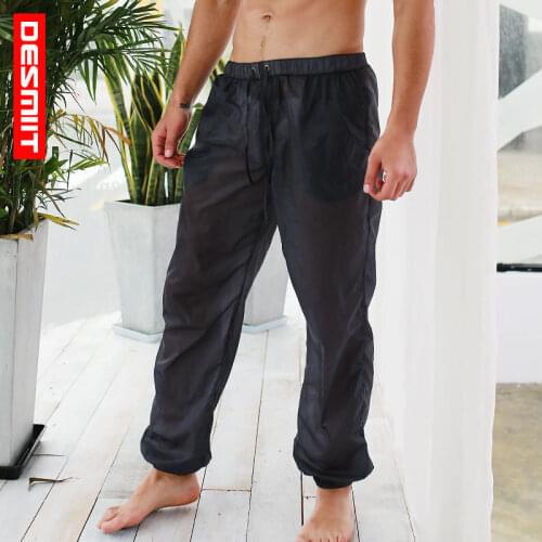Sexy Ultrathin Men Beach Pants UV Protect Rash Guard Surf Sails Trousers Semi Transparent Fast Dry Water Sport Pant Desmiit
