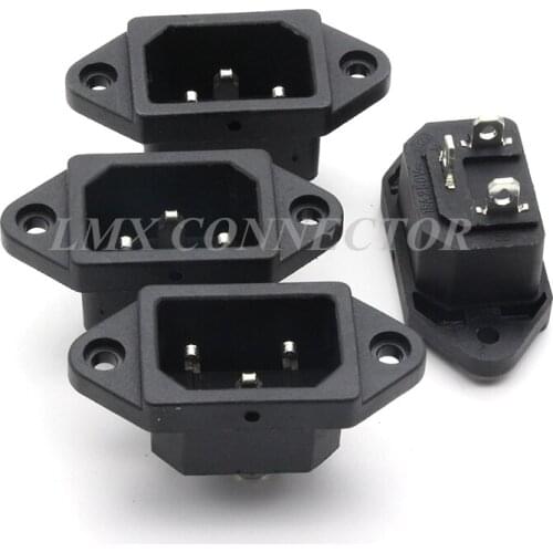 10PCS IEC320 Black Male Plug Power socket 3P Connector copper Switch 250V 15A AC-01B