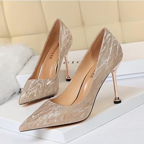 Style womens shoes Bridesmaid shoes wedding shoes high heels, shallow mouth, pointed head, sexy and thin womens single shoes